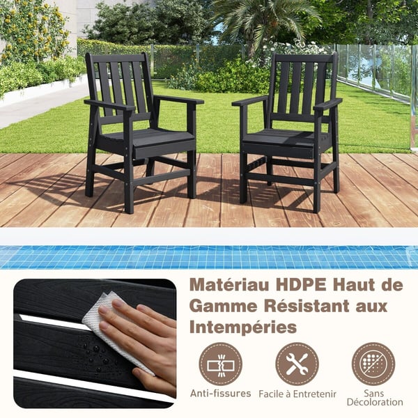 Ruokatuoli, HDPE-muovi, Musta - Materiaali: HDPE