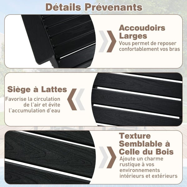 Ruokatuoli, HDPE-muovi, Musta - Materiaali: HDPE