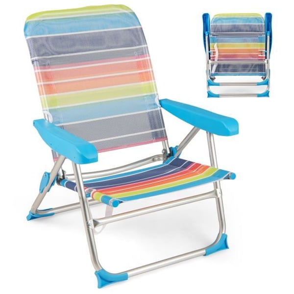 Strandstol, 75x64x11 cm, Farverig