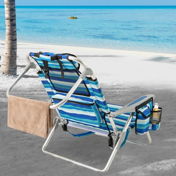 Strandstol, 62x80-101x80-29,5 cm, Blå