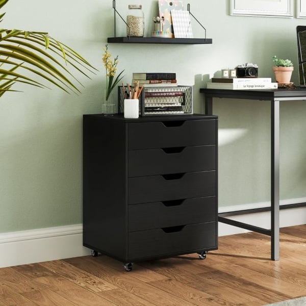 Kommode, 49x40x64 cm, Sort - materiale: MDF, konstrueret træ