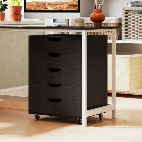 Kommode, 49x40x64 cm, Sort - materiale: MDF, konstrueret træ