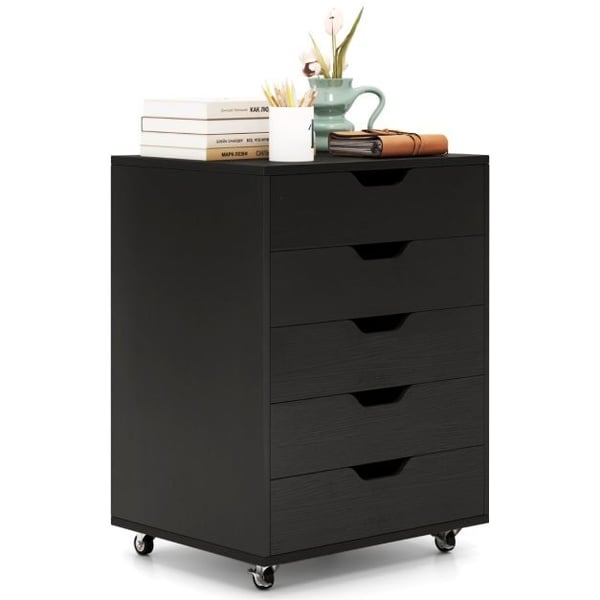 Kommode, 49x40x64 cm, Sort - materiale: MDF, konstrueret træ