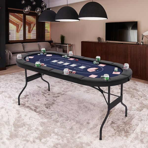 Pokerbord, 182x82x75 cm, Sort