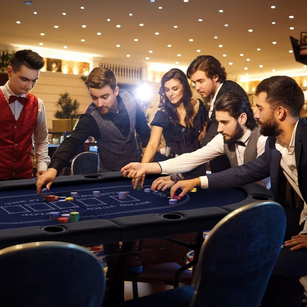 Pokerbord, 182x82x75 cm, Sort
