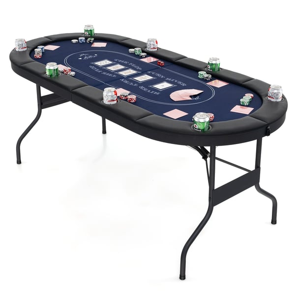 Pokerbord, 182x82x75 cm, Sort