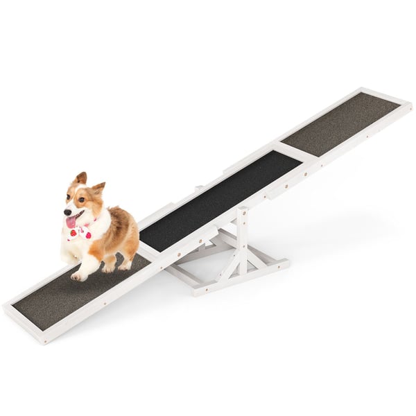 Hund Agility vippe, 179x30x55 cm, hvid
