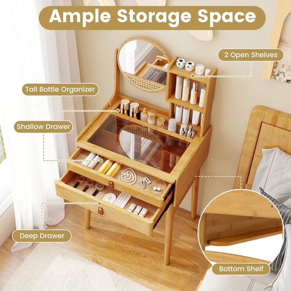 Toiletsbord, 23,5cm, naturlig