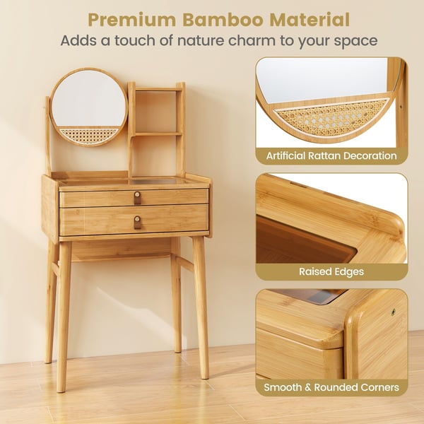 Toiletsbord, 23,5cm, naturlig