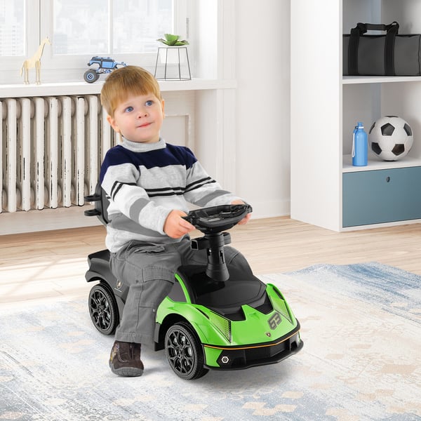 Ride-on legetøjsbil, licenseret Lamborghcmi, 40x86x90,5 cm, hvid