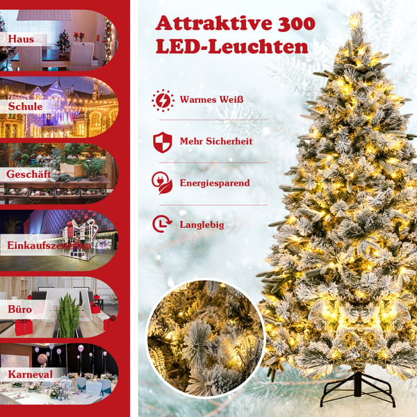 Tekojoulukuusi, 210 cm, Lämmcm valkocmen