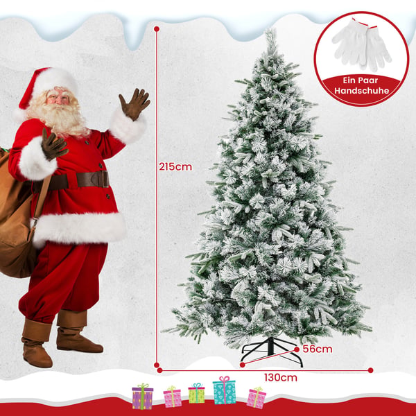 Tekojoulukuusi, 210 cm, Lämmcm valkocmen