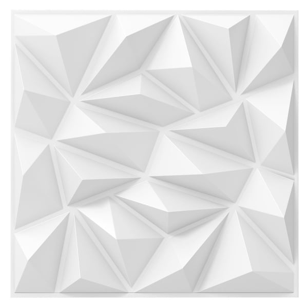 3D Vægpaneler, 20/40 stk, 50x50x6 cm, Hvid