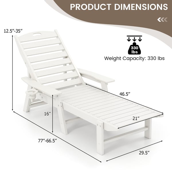 Terassituoli, 77"-66,5"x29,5"x12,5"-35", valkocmen