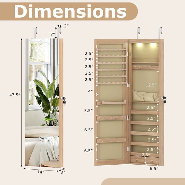 Korurasia, LED-valaistus, Peili, Lukittava, Beige