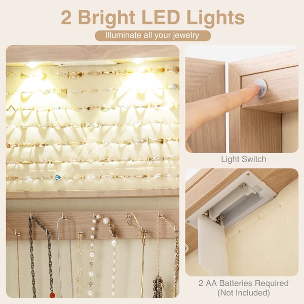Korurasia, LED-valaistus, Peili, Lukittava, Beige