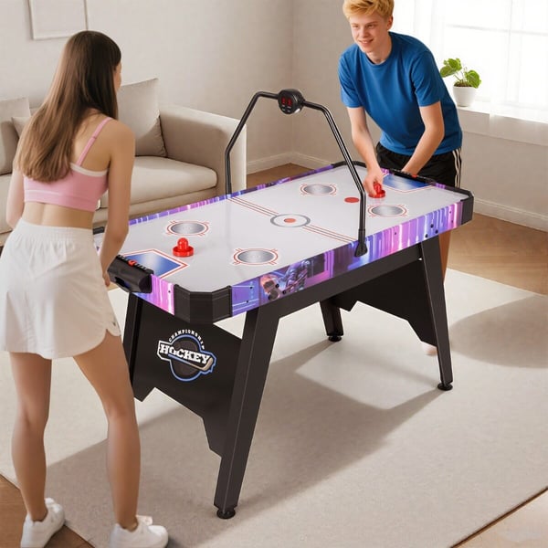 Arcade Spilbord, 144 cm Air Hockey Bord, 144x68x81 cm, Sort