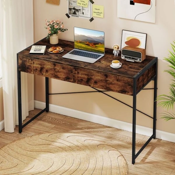 Computerskrivebord, 111x48x76 cm, Brun