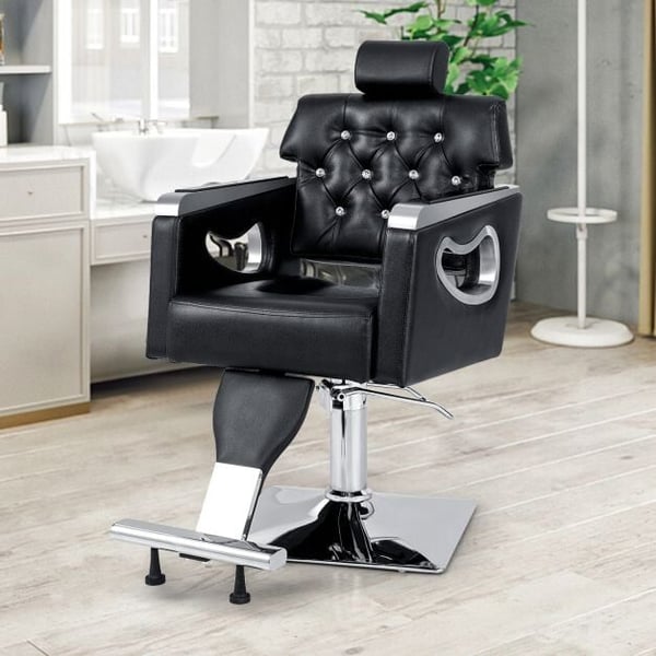 Barberstol, 261x86x104-119,5 cm, Sort