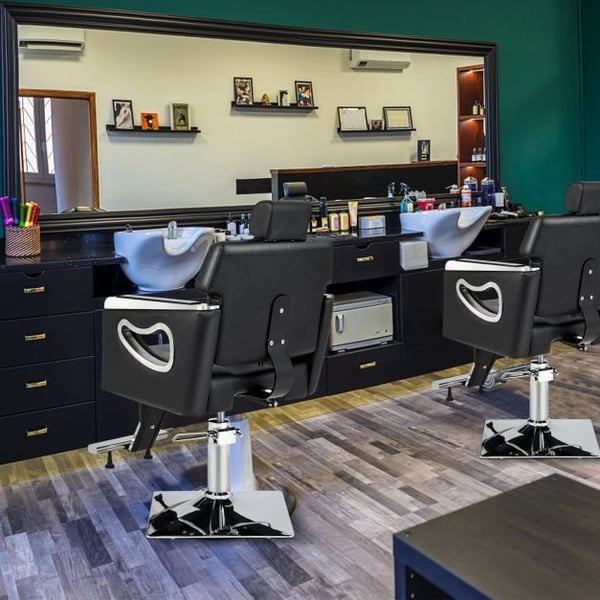 Barberstol, 261x86x104-119,5 cm, Sort