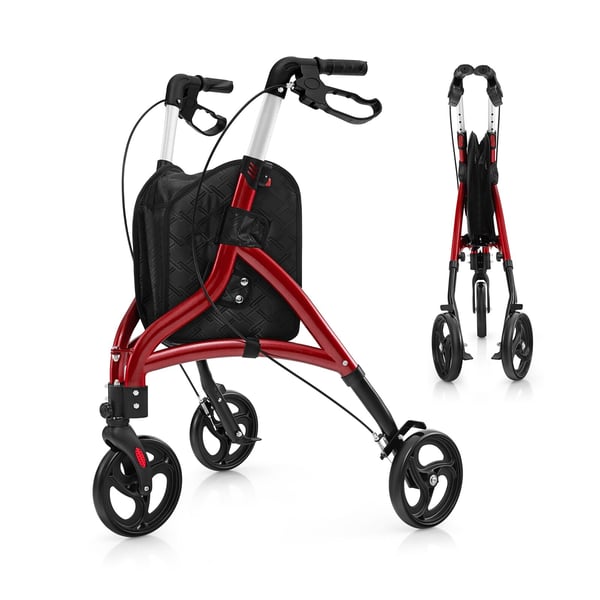 Rollator, 30,5x26,5x34-38cm, Rød