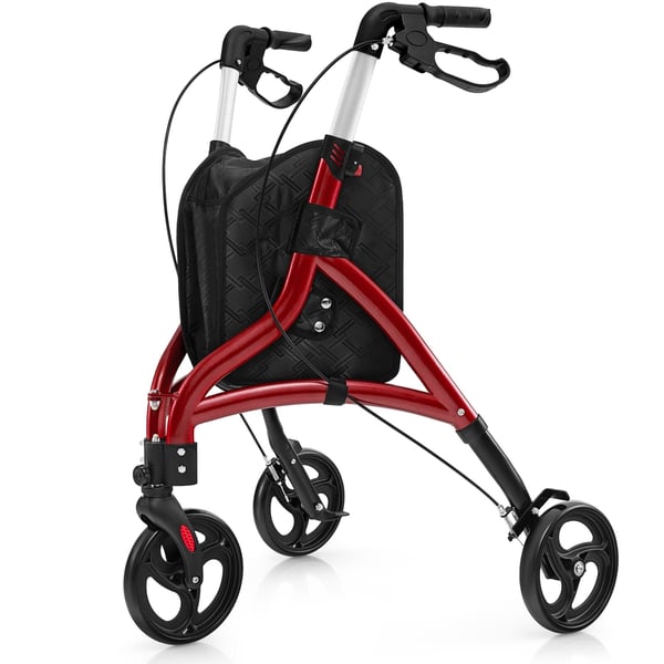 Rollator, 30,5x26,5x34-38cm, Rød