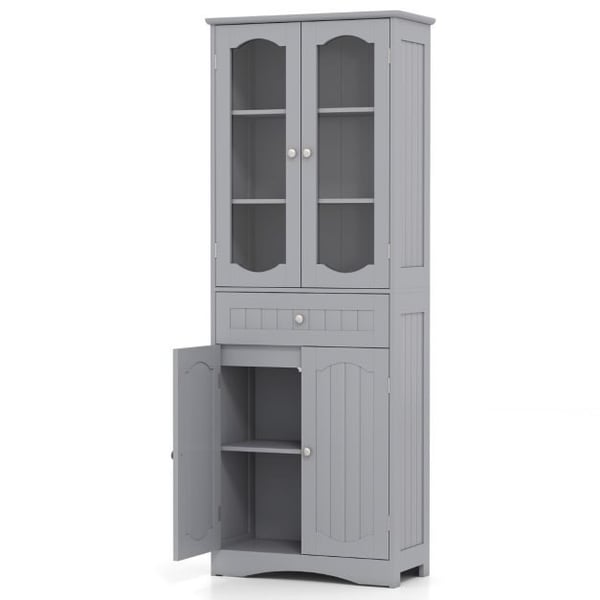 Opbevaringsskab, 60x30x160 cm, Sort Hvid