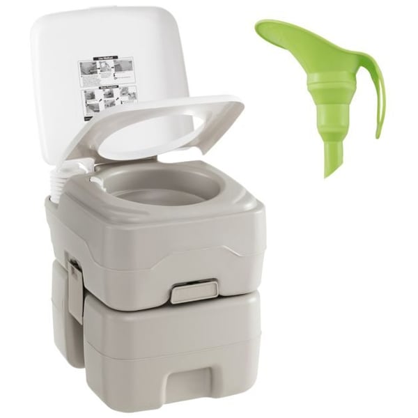 Bærbar Toilet, 20L Affaldstank, Grå