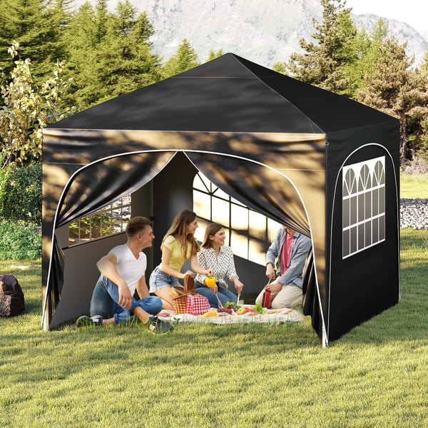 Pavillon telt, 3x3 m, sort