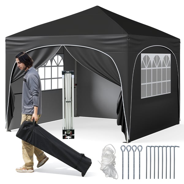 Pavillon telt, 3x3 m, sort