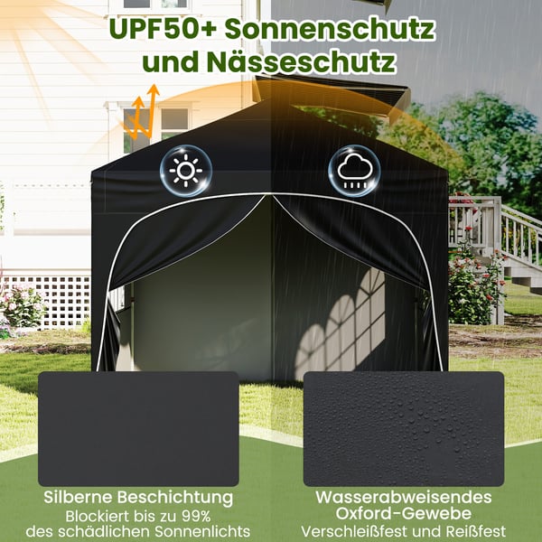 Pavillon telt, 3x3 m, sort