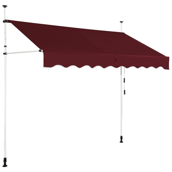 Ulosvedettävä markiisi, 250x120 cm, beige-valkoinen