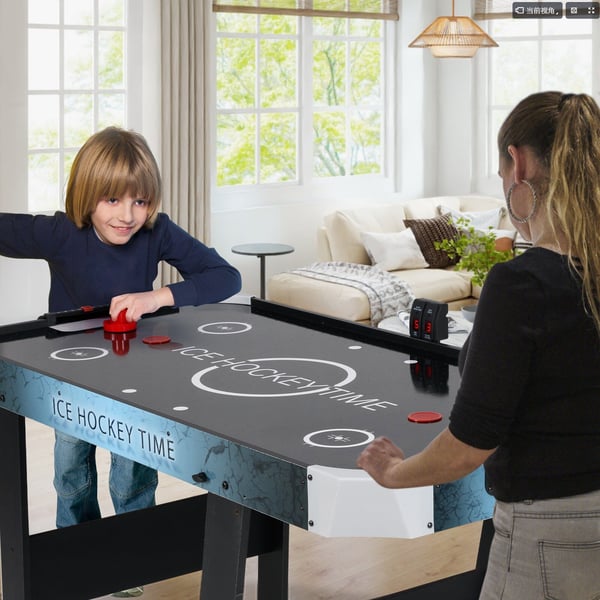 Airhockeybord, Elektrisk, Foldbart, LED-display, 12V Motor