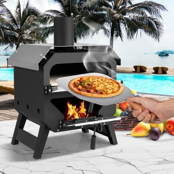 Udendørs pizzaovn, 18×17×24 cm, sort