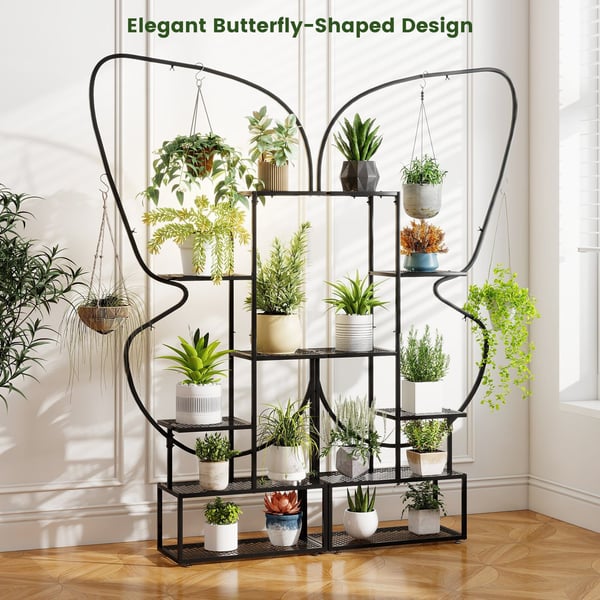 Planteholder, 87x26x185 cm, Sort