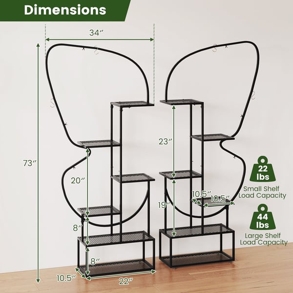 Planteholder, 87x26x185 cm, Sort