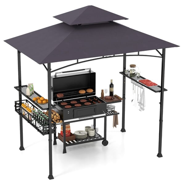 Grillpavillon, 242x153x250 cm, Mørkegrå