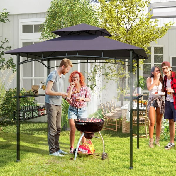 Grillpavillon, 242x153x250 cm, Mørkegrå