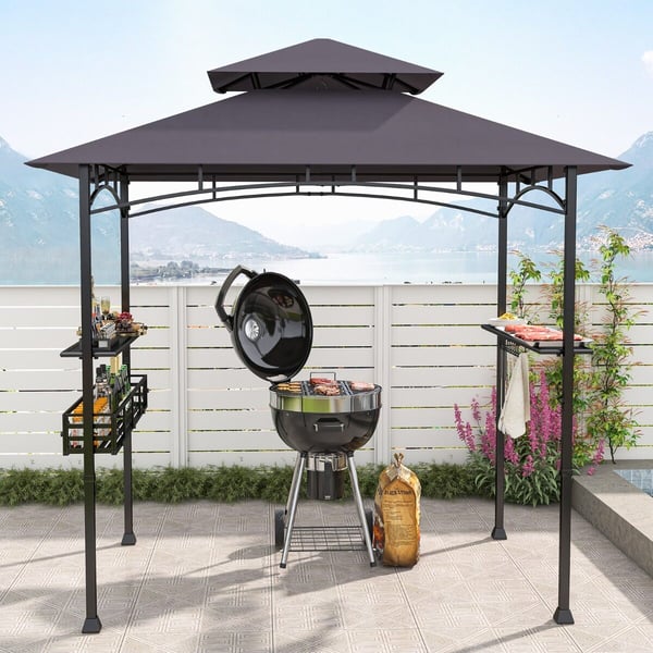 Grillpavillon, 242x153x250 cm, Mørkegrå