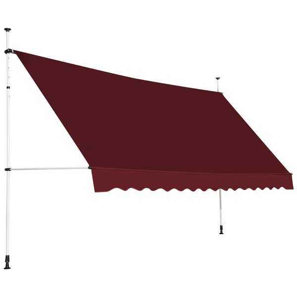 Ulosvedettävä markiisi, 400 cm, punainen