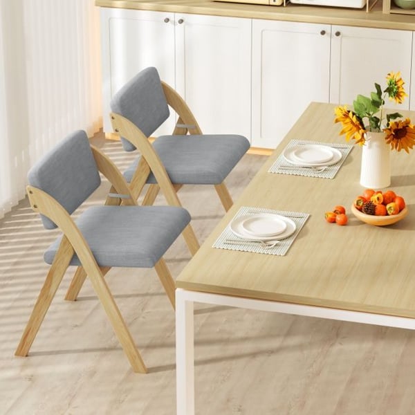 Ruokatuolien setti, 2 kappaletta, harmaa - Materiaali: Polyesterikangas