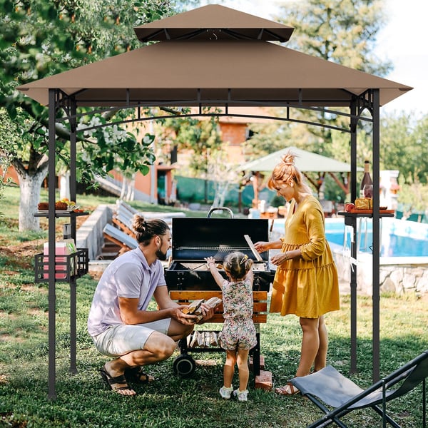 Udendørs Grill Pavillon, 242x153 cm, Brun