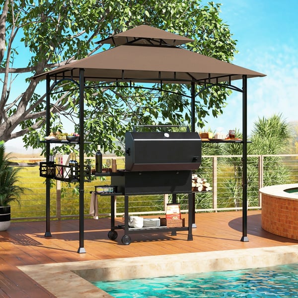 Udendørs Grill Pavillon, 242x153 cm, Brun