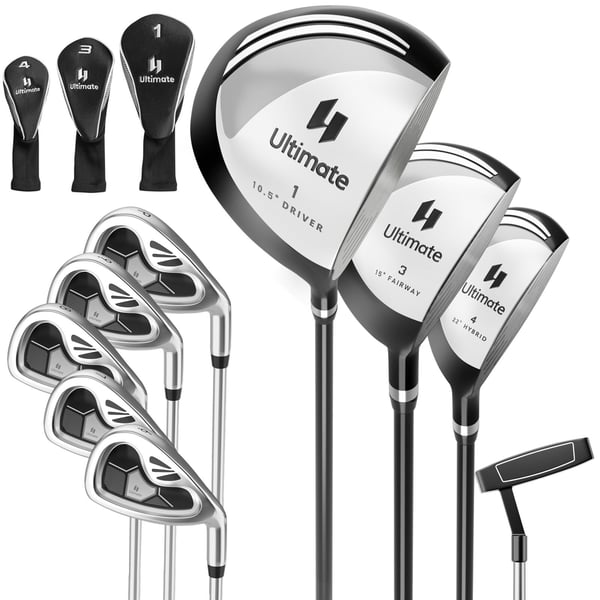 Golfkøllesæt, 9 dele, grå Golfkøllesæt, 9 dele, grå