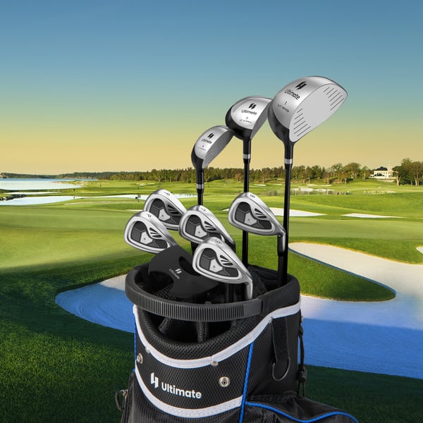 Golfkøllesæt, 9 dele, grå