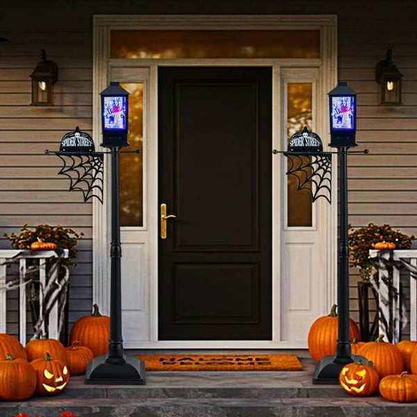 Halloween-lampepost, 50x32x155 cm, sort