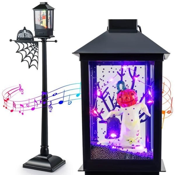 Halloween-lampepost, 50x32x155 cm, sort