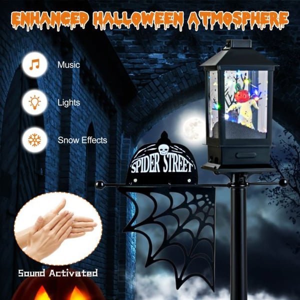 Halloween-lampepost, 50x32x155 cm, sort