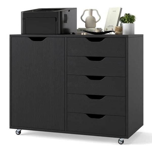 Kommode, 78x40x65 cm, Sort - materiale: krydsfiner, mdf