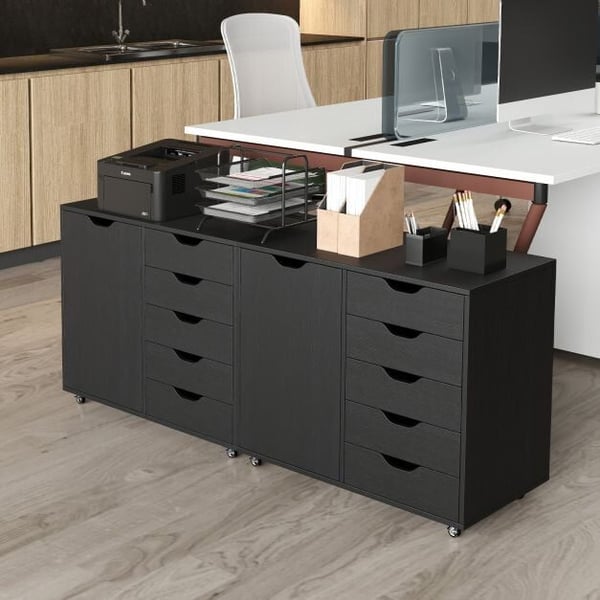 Kommode, 78x40x65 cm, Sort - materiale: krydsfiner, mdf